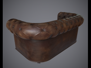 lowpoly pbr old worn sofa Model 3D