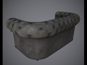 lowpoly pbr old worn sofa Model 3D