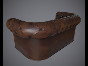 lowpoly pbr old worn sofa Model 3D