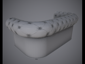 lowpoly pbr old worn sofa Model 3D