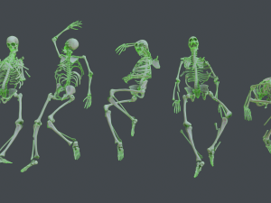 lowpoly pbr human skeleton remains pack Model 3D