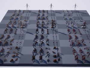lowpoly pbr human skeleton remains pack Model 3D