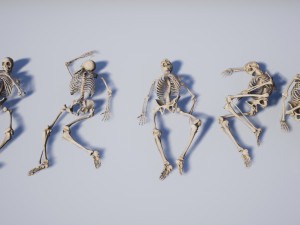 lowpoly pbr human skeleton remains pack Model 3D