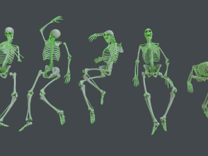 lowpoly pbr human skeleton remains pack Model 3D