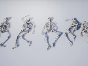 lowpoly pbr human skeleton remains pack 3D Model