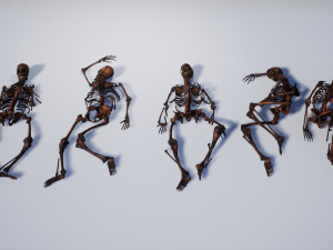lowpoly pbr human skeleton remains pack Model 3D