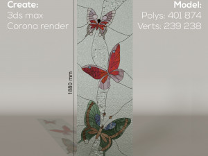 stained glass window butterfly 3D मॉडल