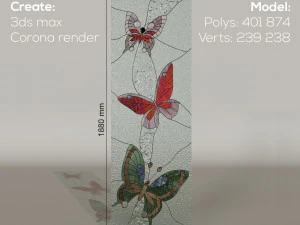 farfalla di vetrata Modello 3D