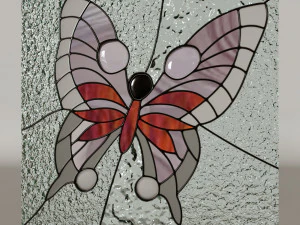 stained glass window butterfly 3D Model