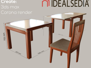 table ideal sedia 3D मॉडल