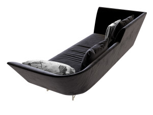 sofa little wing by erba italia high back in half black 3D Model