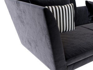 sofa little wing by erba italia high back in half black 3D Model