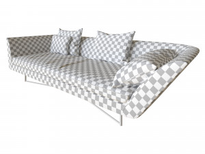 sofa little wing by erba italia grey 3D Модель