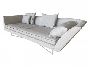 sofa little wing by erba italia grey 3D Модель