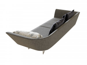 sofa little wing by erba italia grey 3D Модель