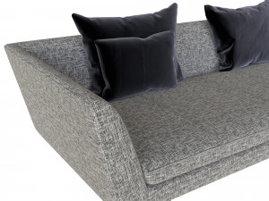 sofa little wing by erba italia grey 3D Модель