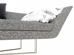 sofa little wing by erba italia grey 3D Модель