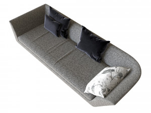 sofa little wing by erba italia grey 3D Модель