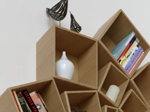 decorative set of shelves on the wall corner design 3D Model