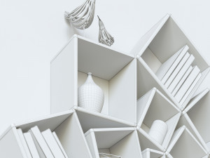 decorative set of shelves on the wall corner design 3Dモデル