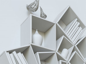 decorative set of shelves on the wall corner design 3Dモデル