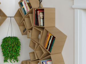 decorative set of shelves on the wall corner design 3Dモデル