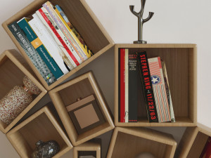 decorative set of shelves on the wall corner design 3Dモデル