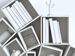 decorative set of shelves on the wall corner design 3Dモデル