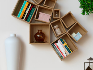 decorative set of shelves on the wall corner design 3Dモデル