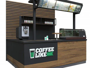 int&eacute;rieur d'un petit caf&eacute;-bar Modèle 3D