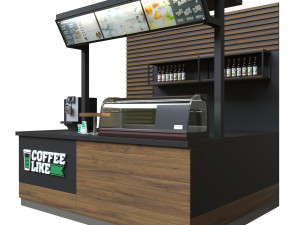 small cafe bar interior 3D 모델