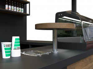 small cafe bar interior 3D 모델