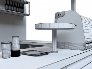 small cafe bar interior 3D 모델