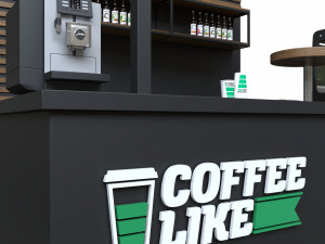 small cafe bar interior 3D 모델