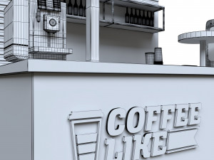 small cafe bar interior 3D 모델