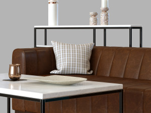 sofa forte channeled saddle leather extra large Modello 3D