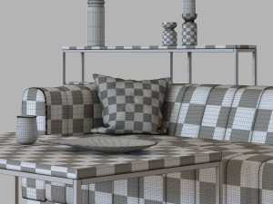 sofa forte channeled saddle leather extra large Modello 3D