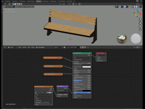 wooden bench 3D Модель