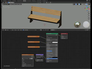 wooden bench 3D Model