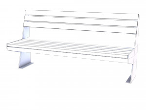 wooden bench 3D Модель