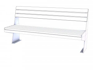 wooden bench 3D Model