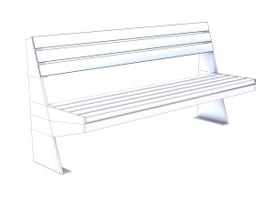 wooden bench 3D Model
