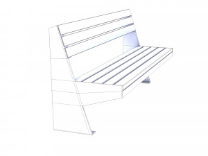 wooden bench 3D Модель