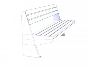 wooden bench 3D Model