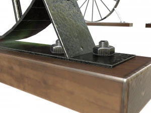 wagon wheel dining table bench 3D Model