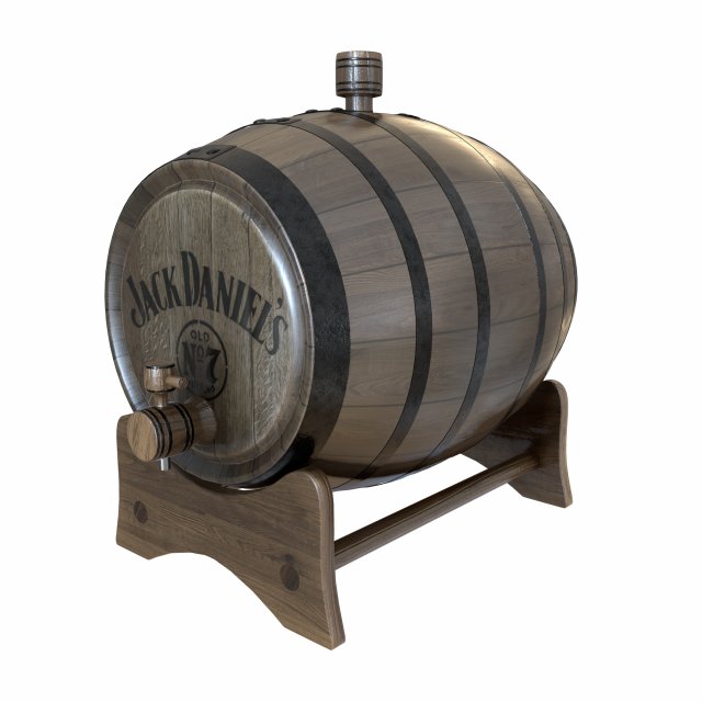 wooden whiskey barrel 3Dモデル .c4d .max .obj .3ds .fbx .stl .blend 