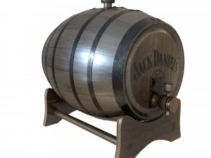 wooden whiskey barrel 3D Model