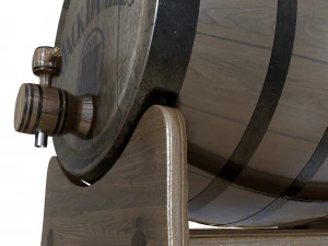 wooden whiskey barrel 3D Model