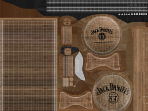 wooden whiskey barrel 3Dモデル