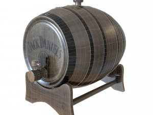 wooden whiskey barrel 3D Model